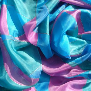 Kézzel festett selyemkendő - gondtalan nyár